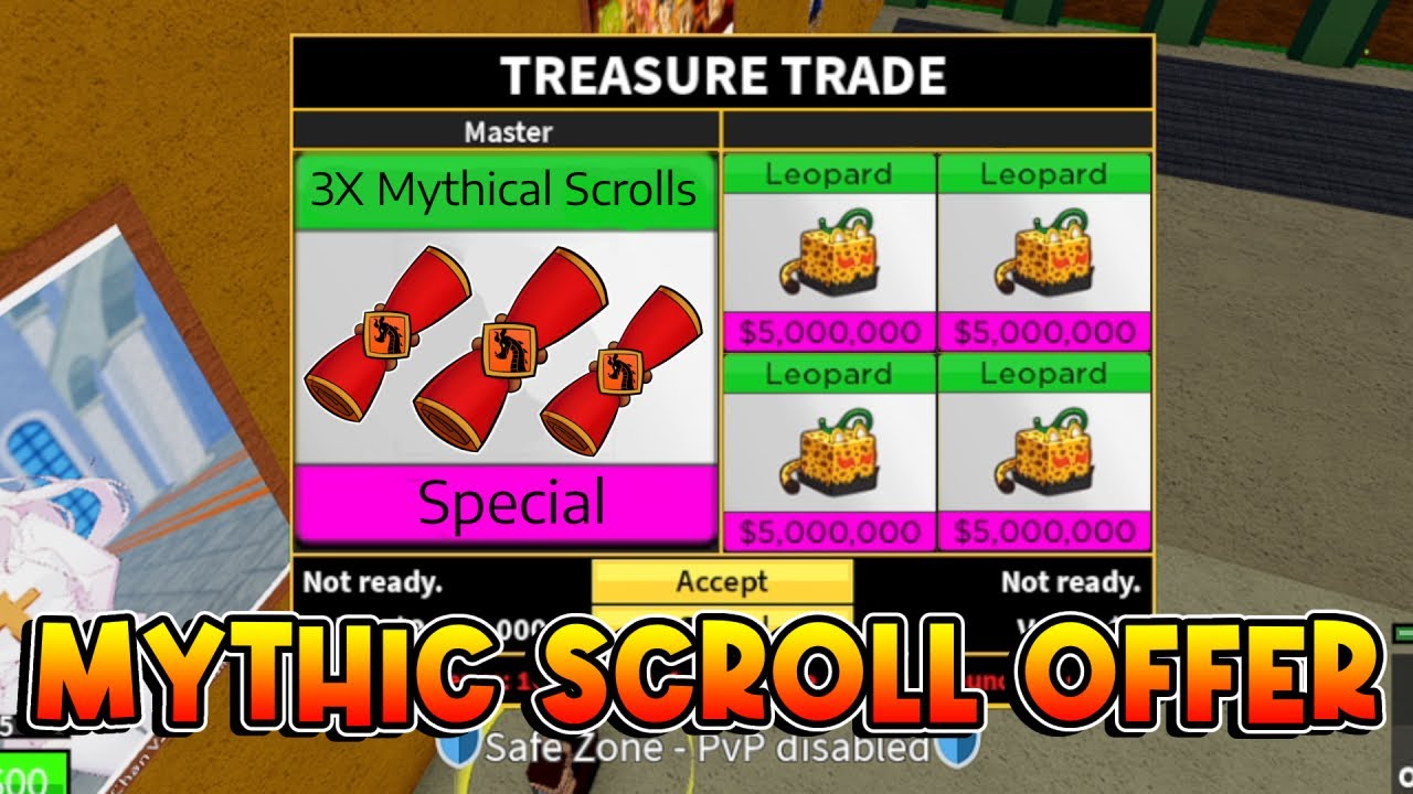 Blox Fruits] 3x Mythical Scrolls, via Gift