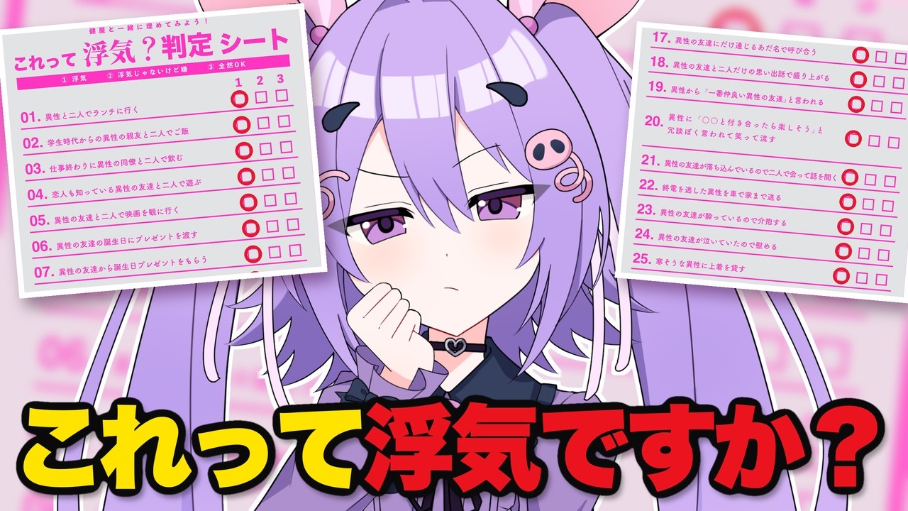 【これって浮気?】既婚二児の母VTuberが40問を判定!旦那との実話も