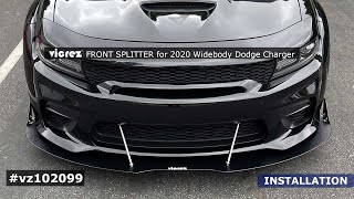 Vicrez VR3 Front Bumper Lip Splitter vz102099 | Dodge Charger Widebody 2020-2023 | Installation