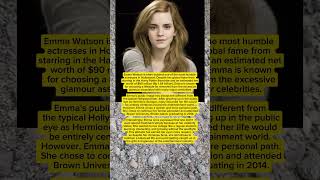 Emma Watson is nicknamed a simple woman, far from the glamour that many admire. #hollywoodbuzz