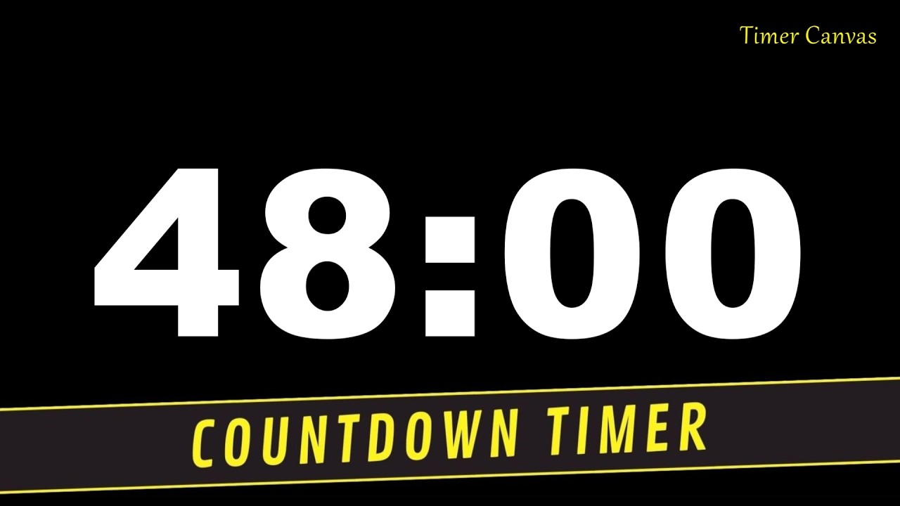 ⏳ 48-Minute Silent Countdown Timer | Cuckoo Alarm & Black Screen - YouTube