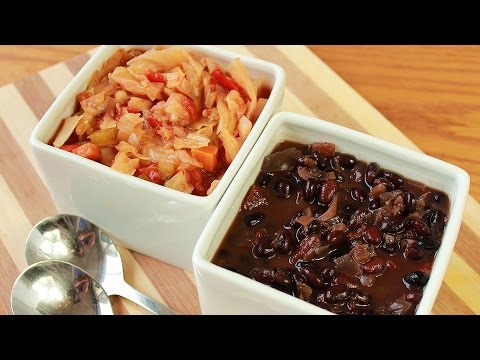 Vegan Soups Black Bean Soup Cabbage Soup The Nutritarian Cooking Show-11-08-2015