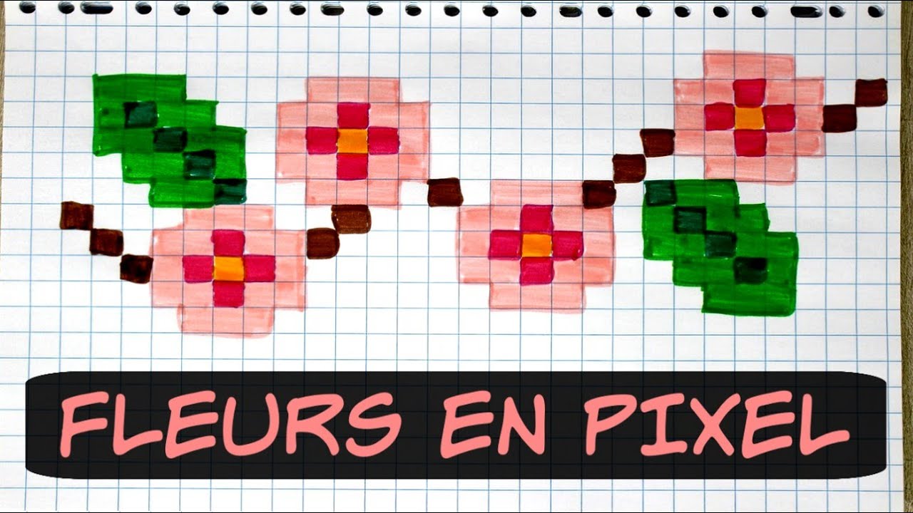 Page De Garde Pixel Art Pixel Art Facile Pixel Art Fleur Facile Youtube Pixel Art Fleur
