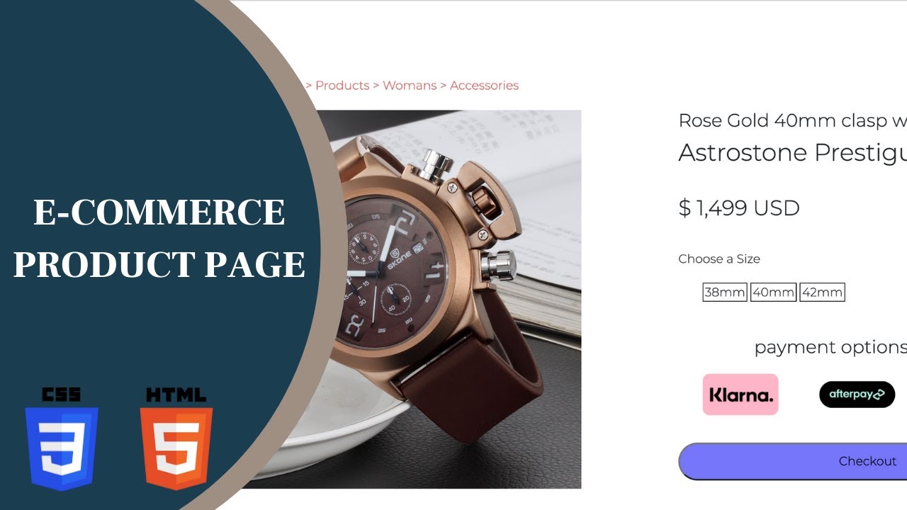 E-Commerce Product Page using HTML and CSS - YouTube