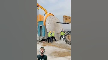 Installing a Massive Stone Cutting Blade || Heavy Machinery in Action || #shorts