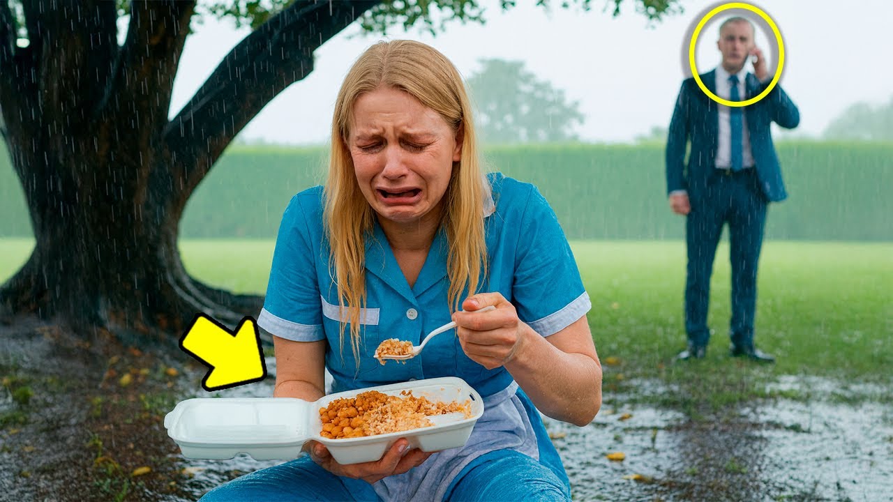 Miliardarul și-a văzut menajera mâncând în ploaie… Motivul l-a distrus…