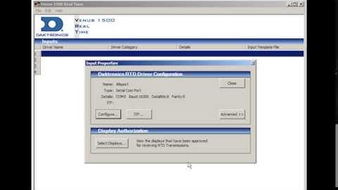 Venus 1500 Version 3: Configuring RTD Settings
