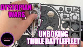 Unboxing Dystopian Wars -  Thule Battlefleet Set