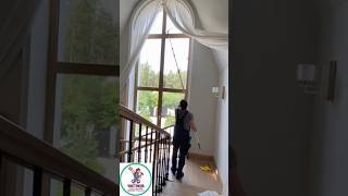 Телескопическая мойка окон #шортс #youtubevideo #клининг #shorts #шортс #youtube #стекломой