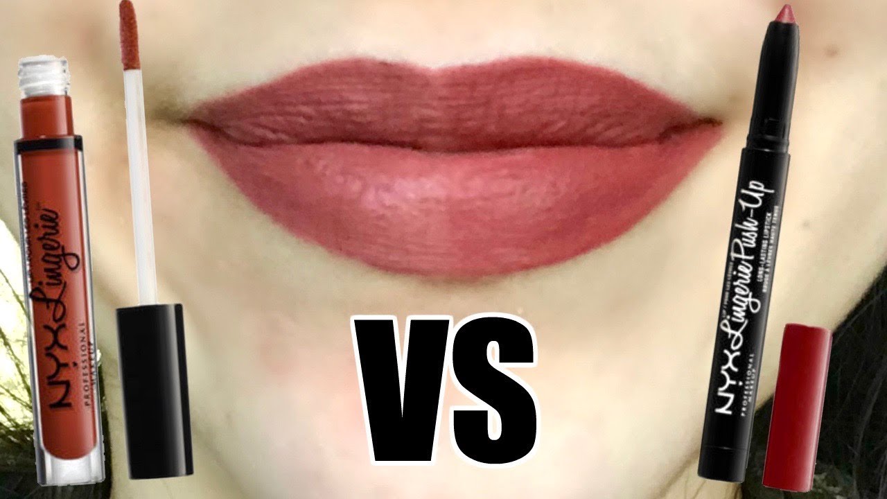 Goede NYX Lip Lingerie Liquid Lipstick VS NYX Lip Lingerie Push Up HN-18