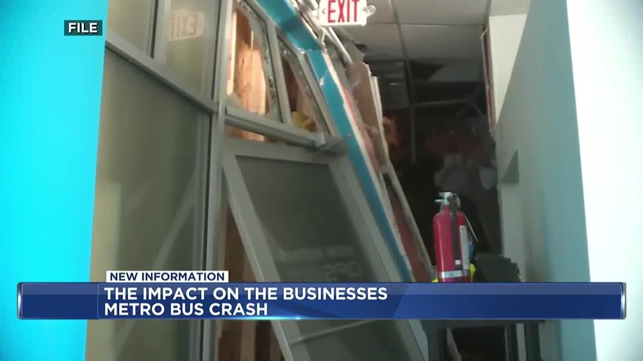 Two businesses in Madison share update after metro bus crashes into building