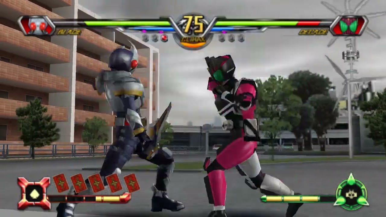 Kamen Rider Super Climax Heroes (PSP): Blade (King) vs Decade (Den-O Ride)