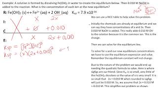 Topic 7.12- Common Ion Effect