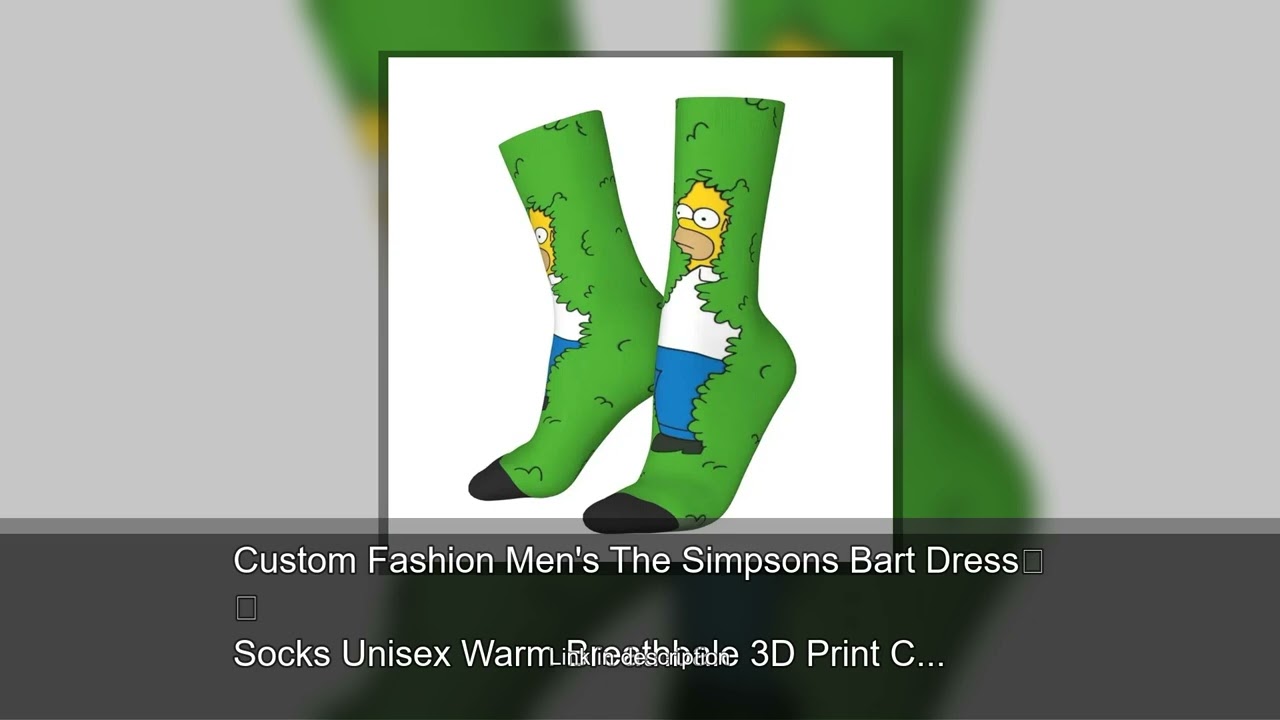 Custom Fashion Men's The Simpsons Bart Dress Socks Unisex Warm Breathbale 3D Print Crew Socks