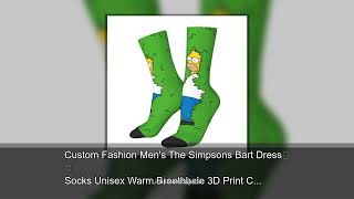 Custom Fashion Mens The Simpsons Bart Dress Socks Uni Warm Breathbale 3D Print Crew Socks
