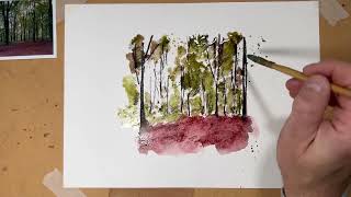 Derwent Inktense - 3 Pencils  3 Minutes - Drawing a Forest
