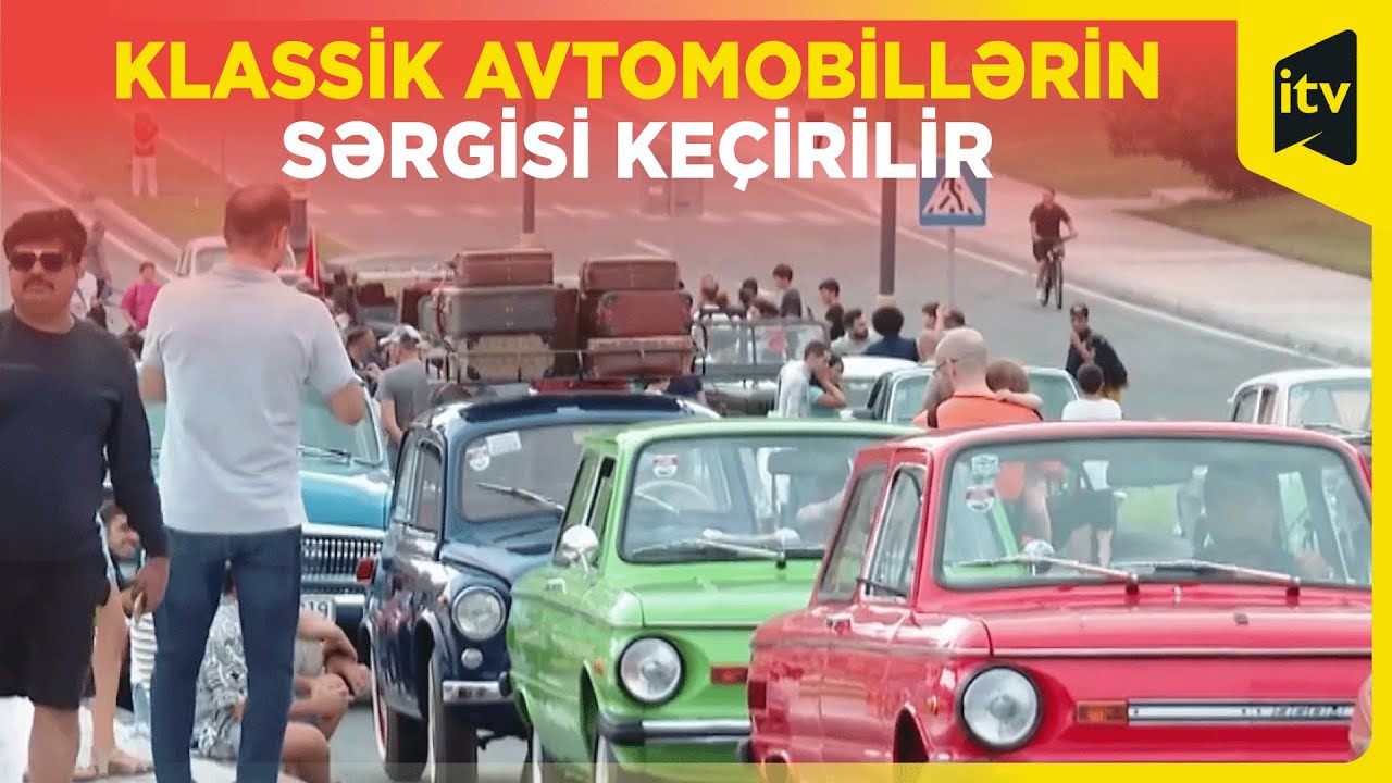 Rəngarəng və fərqli modeldə retro avtomobillərin sərgisi keçirilir
