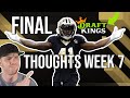 (LIVE) Week 7 Fantasy Football  Final Thoughts🏈DraftKings NFL DFS,  Daily Fantasy Football NFL Week