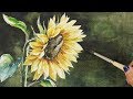 Watercolor Painting | A vibrant sunflower