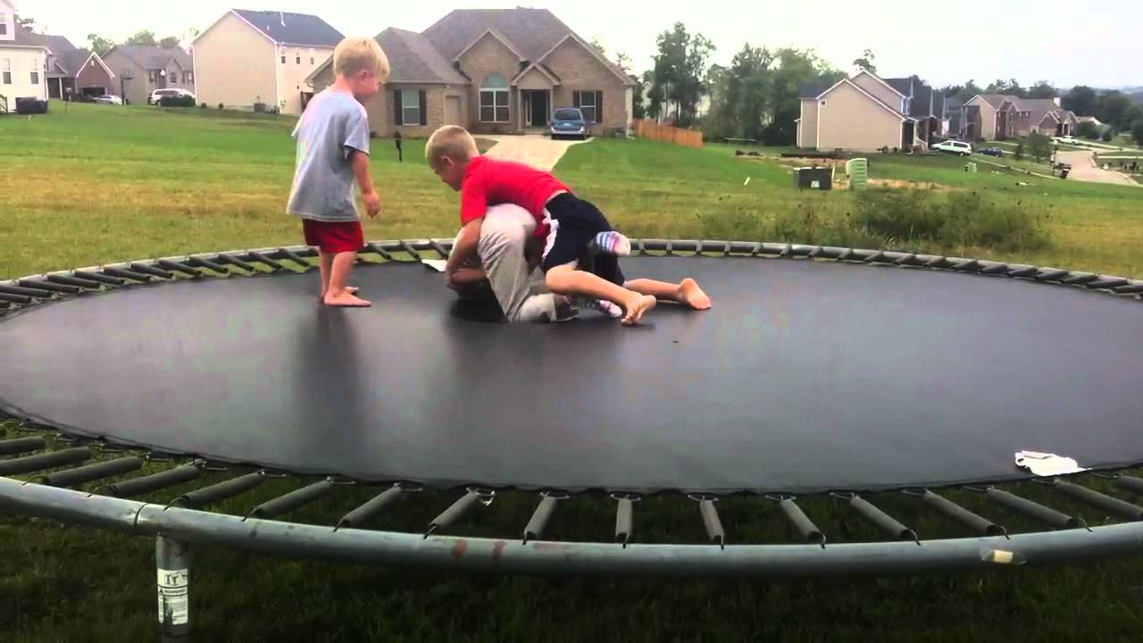 Cotton Kids playing Football on trampoline - YouTube