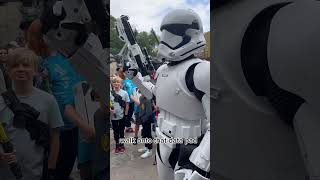 Kylo Ren bosses Stormtroopers around!😂 #disney #starwars #kyloren #shorts #disneyland #boymom