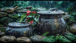 Sleep Instantly 🌧 Heavy Rain & Gentle Thunder ASMR (No Ads)