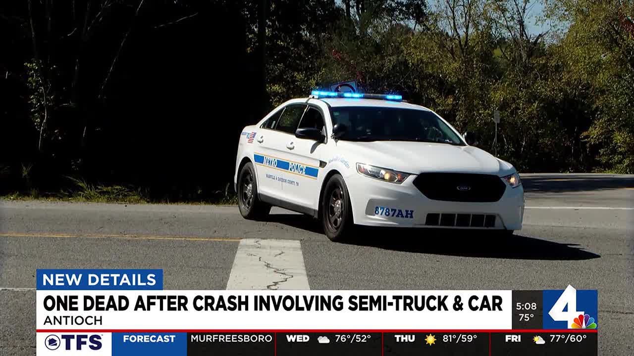One dead after crash involving semi-truck and car - YouTube