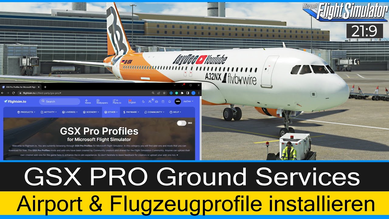 GSX Pro - Airport & Flugzeug-Profile installieren - YouTube