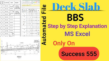 Deck Slab BBS / Step by step Explained / Excel / Automated