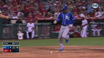 KC@LAA: Dyson scores on an error in the 13th inning