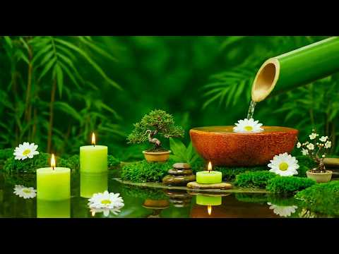 Relieves Stress, Anxiety & Depression, Deep Sleep 🌿 Soothing Spa Piano Music & Bamboo Water Sounds