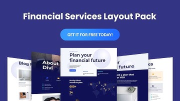 Get a FREE Financial Services Layout Pack for Divi