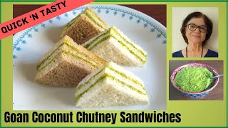 Goan green chutney recipe / Goan chutney sandwich / Goan coconut chutney sandwiches