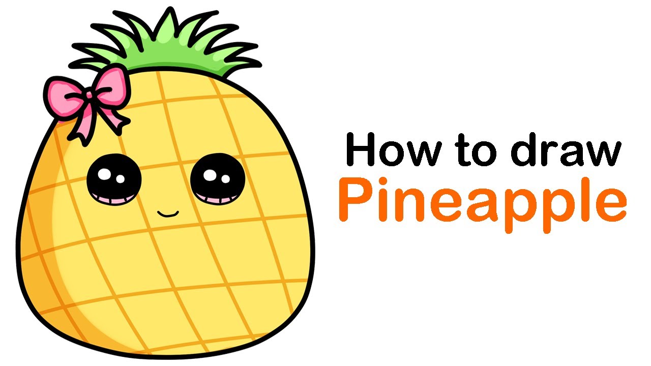 How to draw a Cute Pineapple easy - YouTube