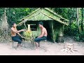 We Hard Work to Build the most Beautiful Home with Palm Leaves Roof to Enjoy a Life in The Wild