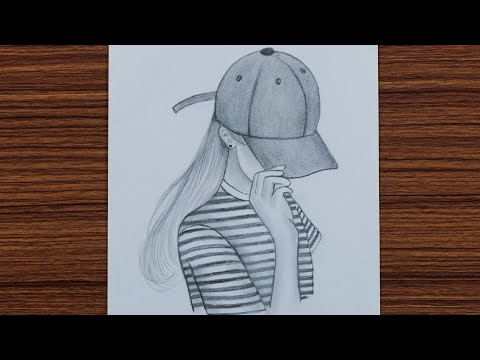 How To Draw A Girl With Cap Step By Step Youtube