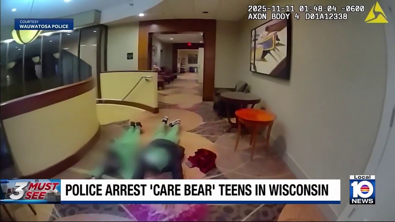 Police arrest teens trespassing in hotel wearing Care Bears onesies