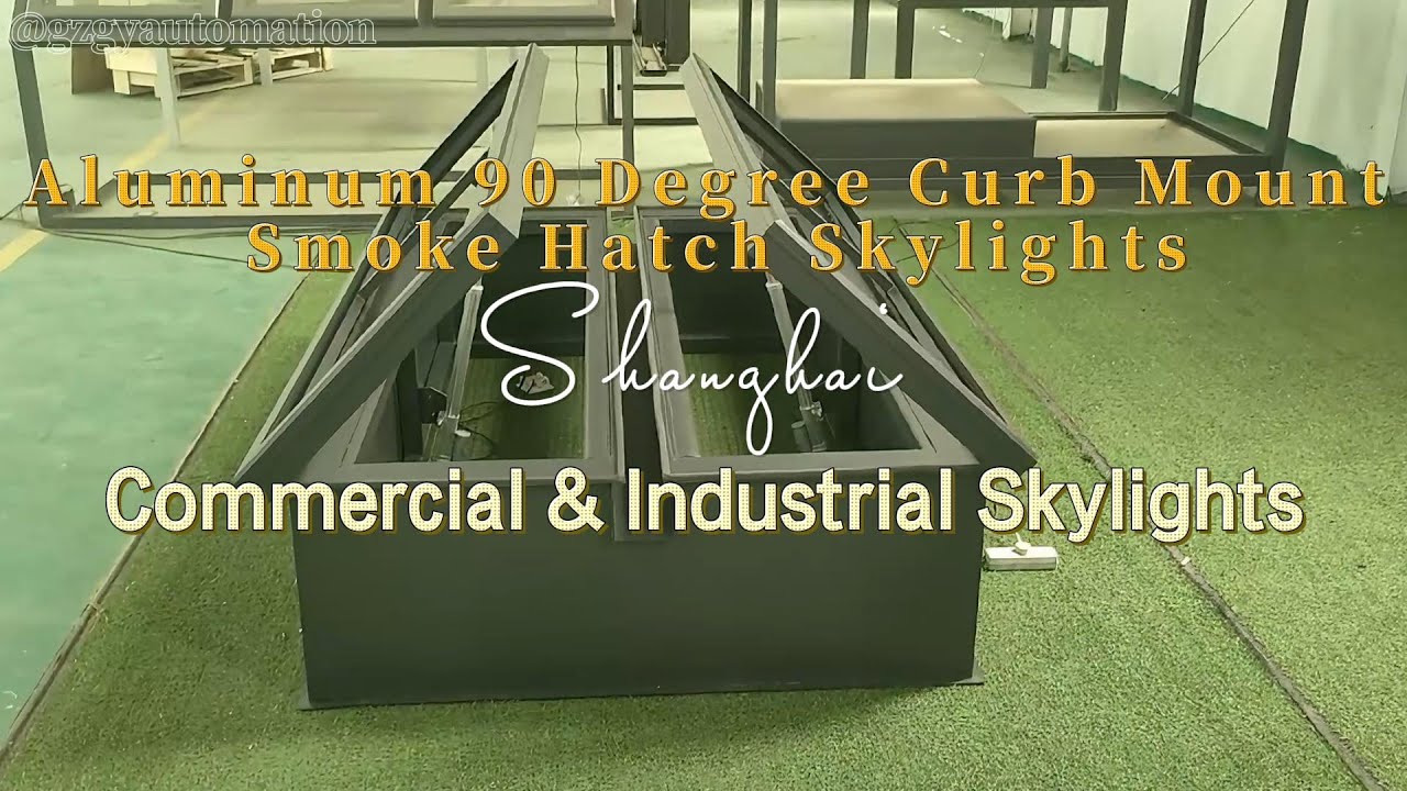 Aluminum 90 Degree Curb Mount Smoke Hatch Skylights |Heat and Smoke Vents Skylights