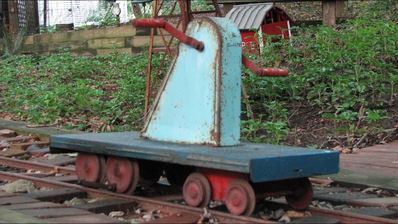 Doepke live steam Yardbird hand railcar car backyard train - YouTube