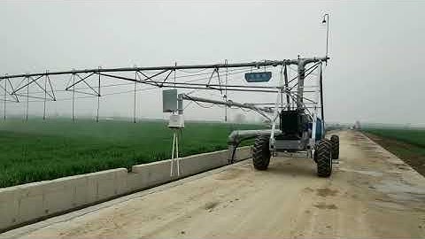 Irritech four wheel ditch feed linear with John Deere engine