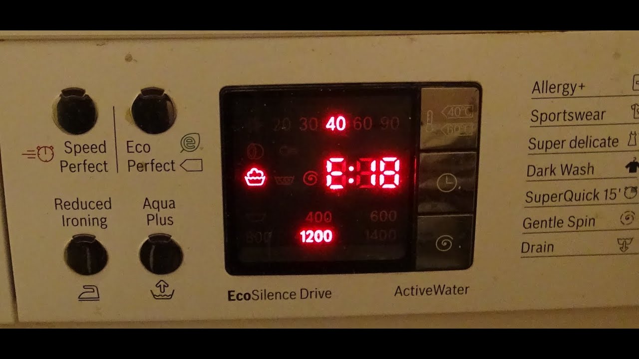 E18 or F18 Code on a Bosch or Siemens Washing Machine - How To Solve It -  YouTube