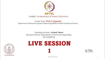 PMRF- NPTEL LIVE SESSION-1 (FUNDAMENTALS OF POWER ELECTRONICS)