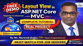 👉 Layout View in ASP.NET Core MVC | Real Project + FREE Demo | Job Ready By Mr.Narendrababu