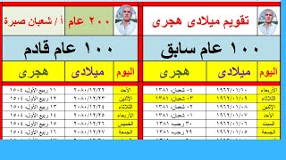 تحديد التاريخ الهجرى المقابل لاى تاريخ ميلادى حتى ولو من 100 سنة سابقة او قادمة