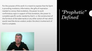 God's Prophetic Spirit - Lesson #3 - The Spirit Brings Prophecy