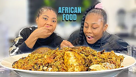 ASMR OKRA SOUP AND AMALA MUKBANG (ft daughter)