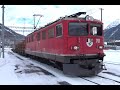 Rhätische Bahn - Züge der Albula Bahn im winterlichen Engadin Februar 2020