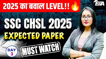 SSC CHSL 2025 Expected Paper | Most Important Questions & Topics | Day-3 Tier 1 & Tier 2 Strategy