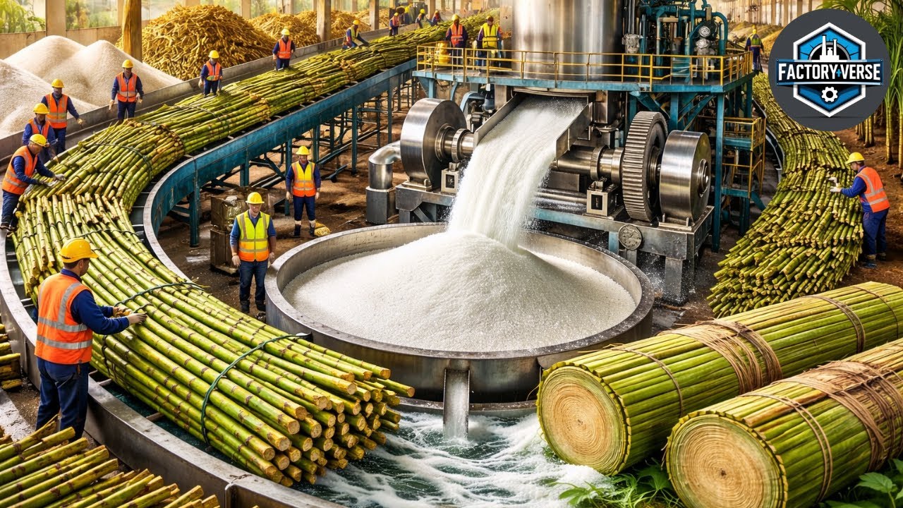 How Millions of Tons of Sugar Are Made — Inside the Sugar Factory (Full Process)