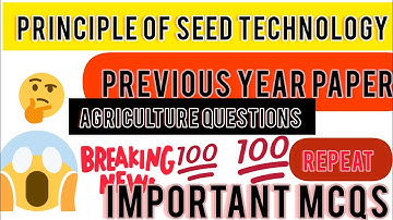 principle of seed technology objective question #RVSKVV #college of #agriculture